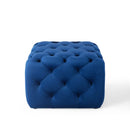 Anakin Tufted Button Square Performance Velvet Ottoman