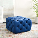Anakin Tufted Button Square Performance Velvet Ottoman