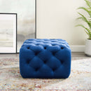 Anakin Tufted Button Square Performance Velvet Ottoman