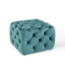Anakin Tufted Button Square Performance Velvet Ottoman
