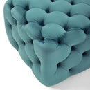 Anakin Tufted Button Square Performance Velvet Ottoman