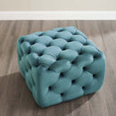 Anakin Tufted Button Square Performance Velvet Ottoman