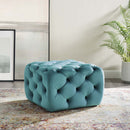 Anakin Tufted Button Square Performance Velvet Ottoman