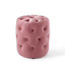 Anakin Tufted Button Round Performance Velvet Ottoman
