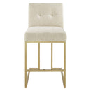 Dean Gold Stainless Steel Upholstered Fabric Counter Stool