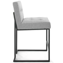 Kamari Black Stainless Steel Upholstered Fabric Counter Stool