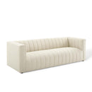 Marie Channel Tufted Upholstered Fabric Sofa