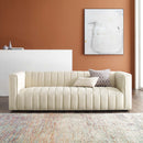 Marie Channel Tufted Upholstered Fabric Sofa