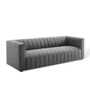 Marie Channel Tufted Upholstered Fabric Sofa