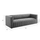 Marie Channel Tufted Upholstered Fabric Sofa