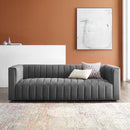 Marie Channel Tufted Upholstered Fabric Sofa