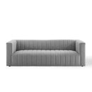 Marie Channel Tufted Upholstered Fabric Sofa