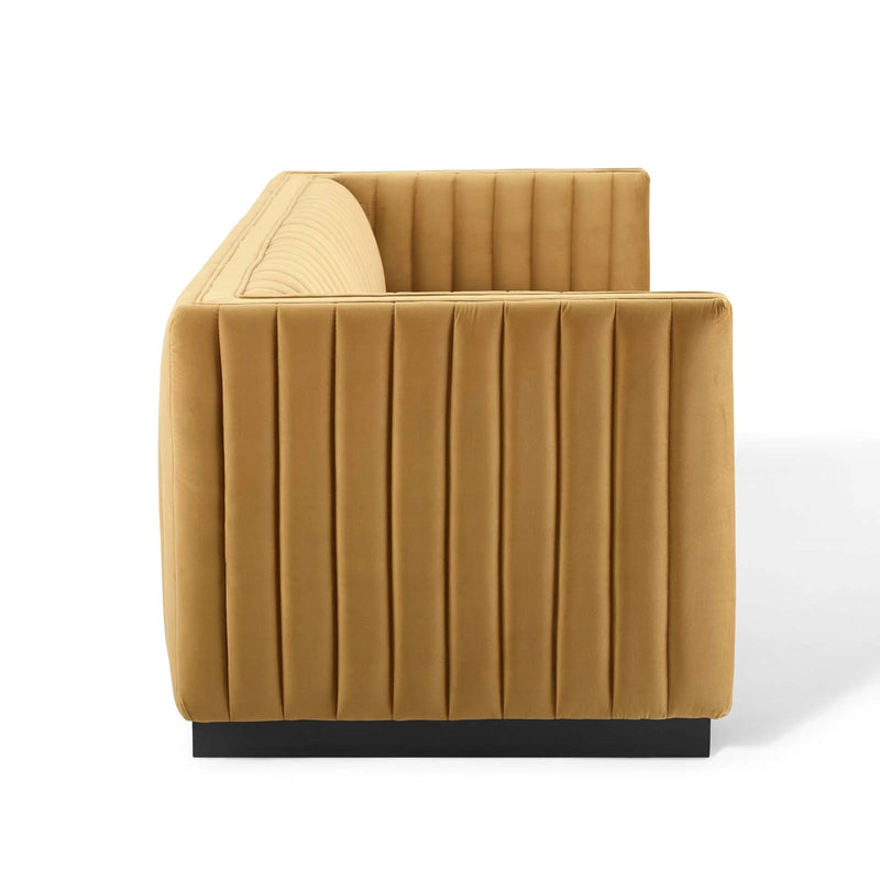 Legacy Channel Tufted Velvet Sofa