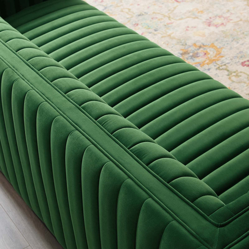 Legacy Channel Tufted Velvet Sofa