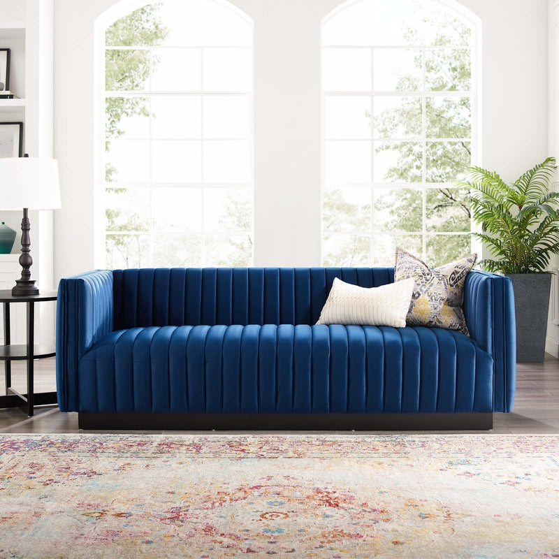 Legacy Channel Tufted Velvet Sofa