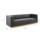 Jaden Channel Tufted Performance Velvet Living Room Sofa