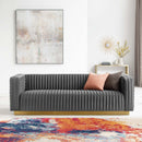 Jaden Channel Tufted Performance Velvet Living Room Sofa