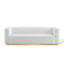 Jaden Channel Tufted Performance Velvet Living Room Sofa