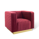 Jaden Channel Tufted Performance Velvet Accent Armchair