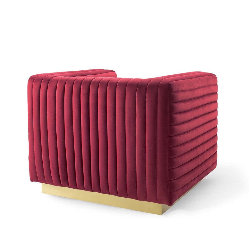 Jaden Channel Tufted Performance Velvet Accent Armchair