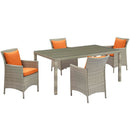 Lilianna 5 Piece Outdoor Patio Wicker Rattan Dining Set