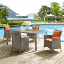 Lilianna 5 Piece Outdoor Patio Wicker Rattan Dining Set