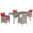 Lilianna 5 Piece Outdoor Patio Wicker Rattan Dining Set