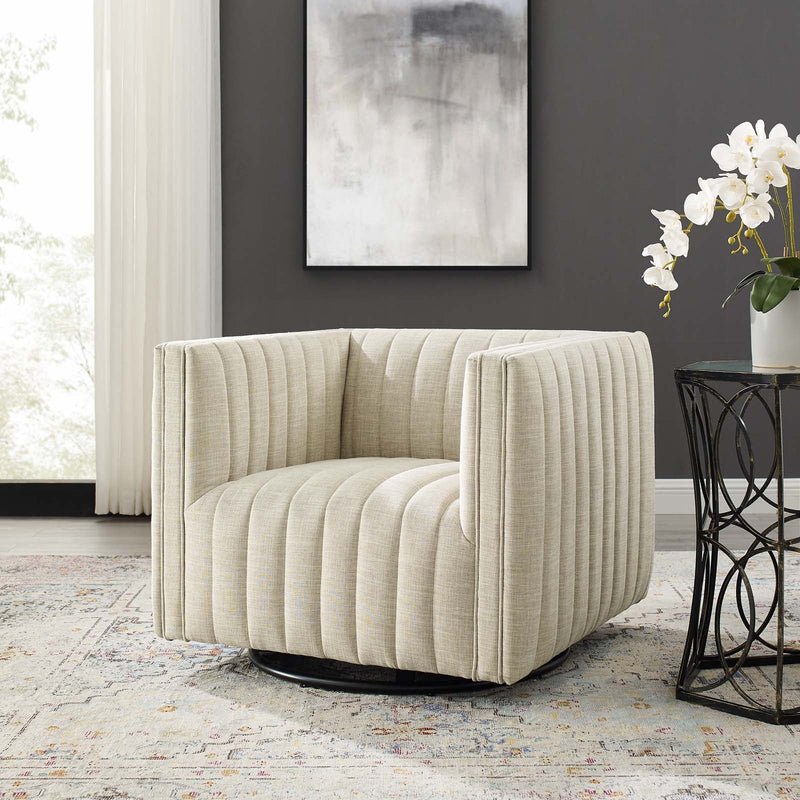 Legacy Tufted Swivel Upholstered Armchair