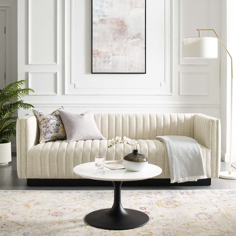 Legacy Tufted Upholstered Fabric Sofa