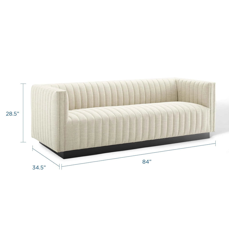 Legacy Tufted Upholstered Fabric Sofa