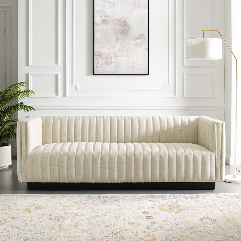 Legacy Tufted Upholstered Fabric Sofa