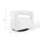 Luke Cutaway Performance Velvet Swivel Armchair