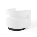 Luke Cutaway Performance Velvet Swivel Armchair