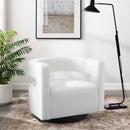 Luke Cutaway Performance Velvet Swivel Armchair