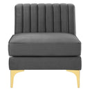 Arianna Channel Tufted Performance Velvet Armless Chair
