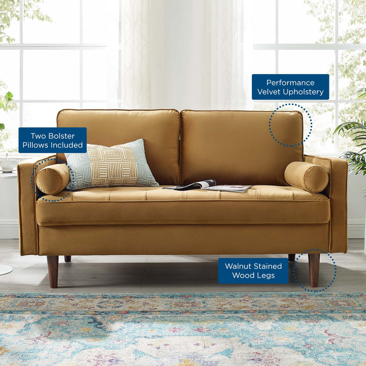 Cannon Performance Velvet Loveseat