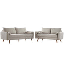 Dominik Upholstered Fabric Sofa and Loveseat Set