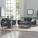 Dominik Upholstered Fabric Sofa and Loveseat Set