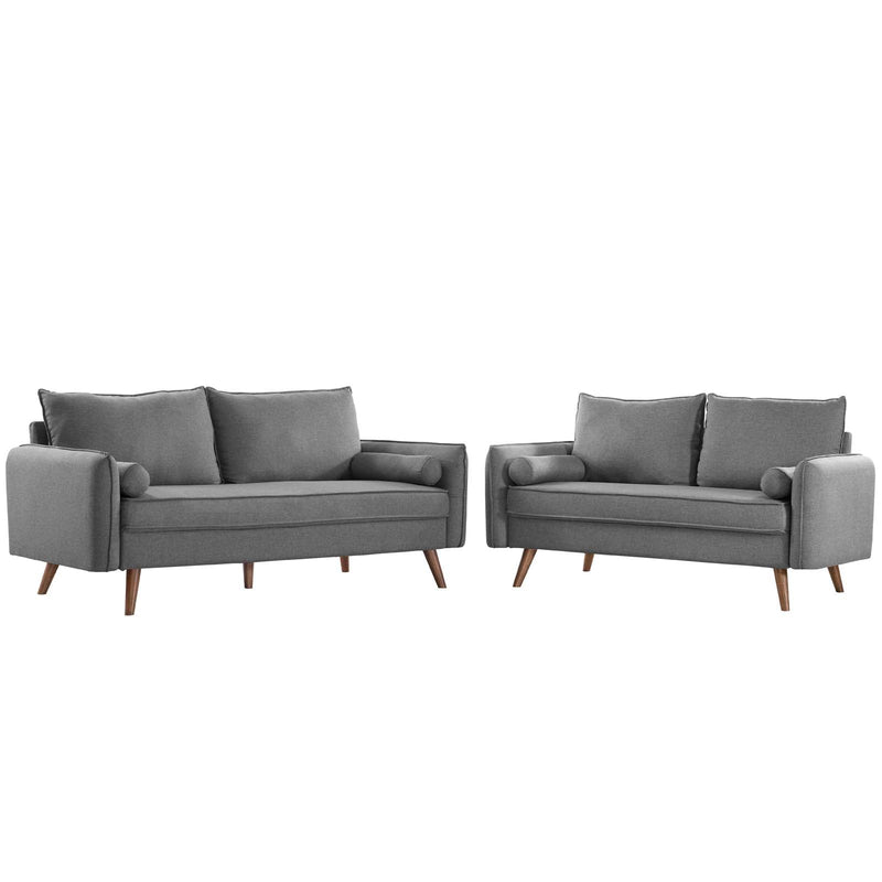 Dominik Upholstered Fabric Sofa and Loveseat Set