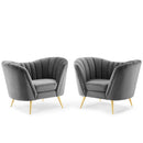 Brycen Performance Velvet Armchair Set of 2