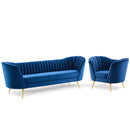 Brycen Performance Velvet Sofa and Armchair Set