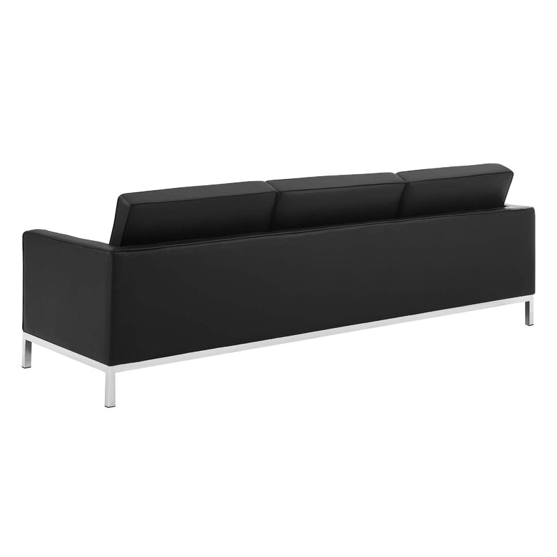 Granger Tufted Upholstered Faux Leather Sofa and Loveseat Set