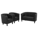 Jamal 3 Piece Upholstered Vinyl Set