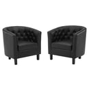 Jamal Upholstered Vinyl Armchair Set of 2
