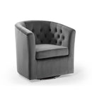 Jamal Tufted Performance Velvet Swivel Armchair
