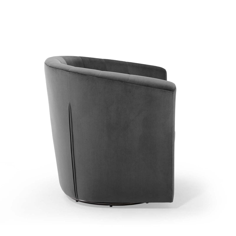 Jamal Tufted Performance Velvet Swivel Armchair