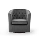 Jamal Tufted Performance Velvet Swivel Armchair