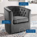 Jamal Tufted Performance Velvet Swivel Armchair