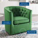 Jamal Tufted Performance Velvet Swivel Armchair