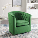 Jamal Tufted Performance Velvet Swivel Armchair